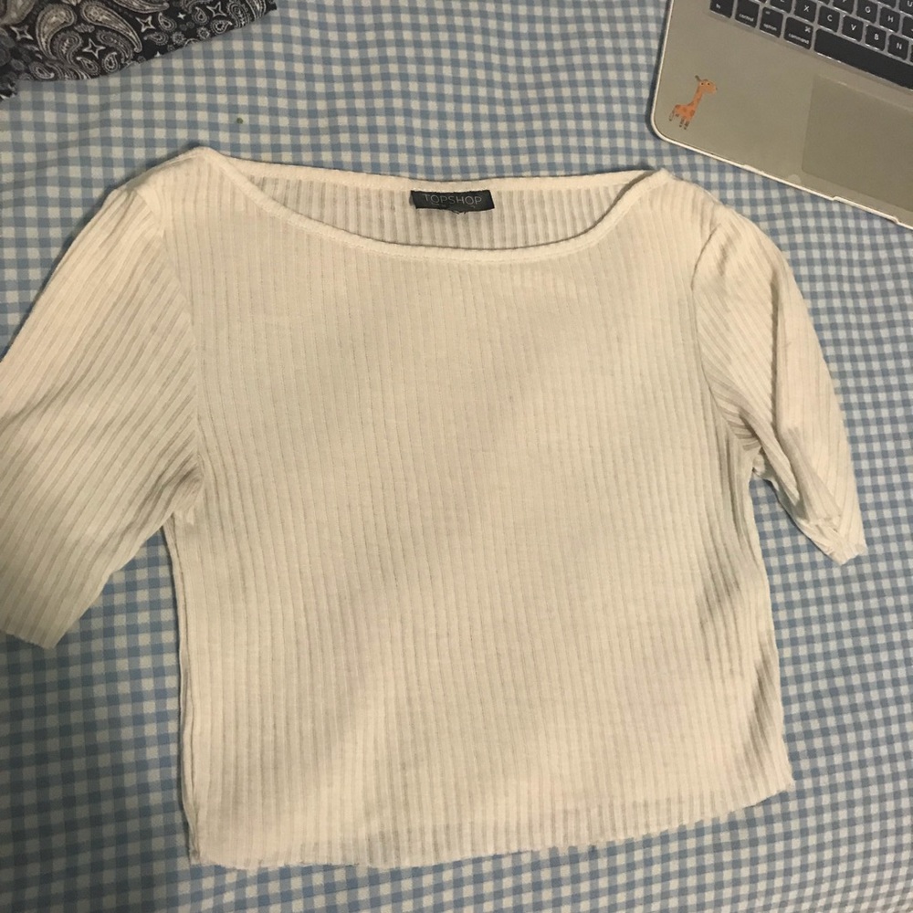 Topshop white ribbed crop top
